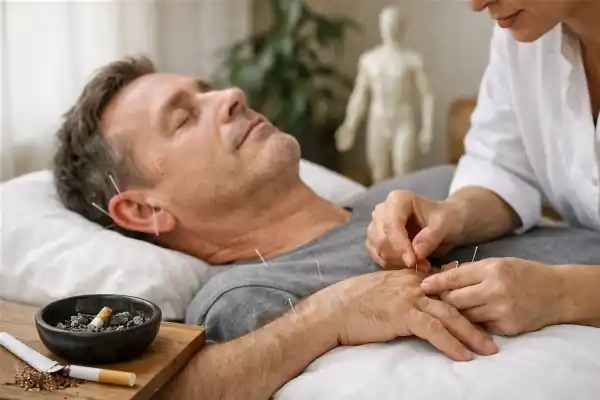 Séance d'acupuncture pour l'arrêt du tabac
