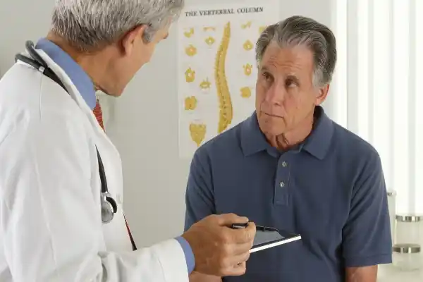 Schéma anatomique de la prostate et symboles de santé masculine
